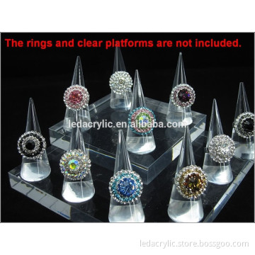 ACRYLIC CONE JEWELLERY RING DISPLAY STANDS